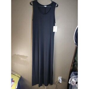 New Lularoe  Black Maxi Dress Size L  Sleeveless Scoop Neck Rayon High Low